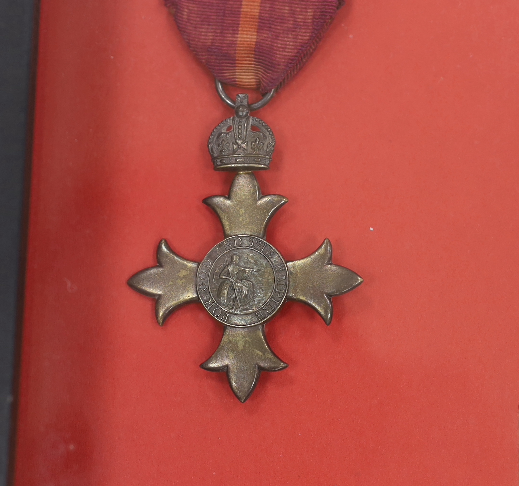 Major Percy Eardley Wilmot, a framed WWI medal group comprising of the War Medal, Victory Medal, 1914/15 Star and military OBE, together with the miniature set